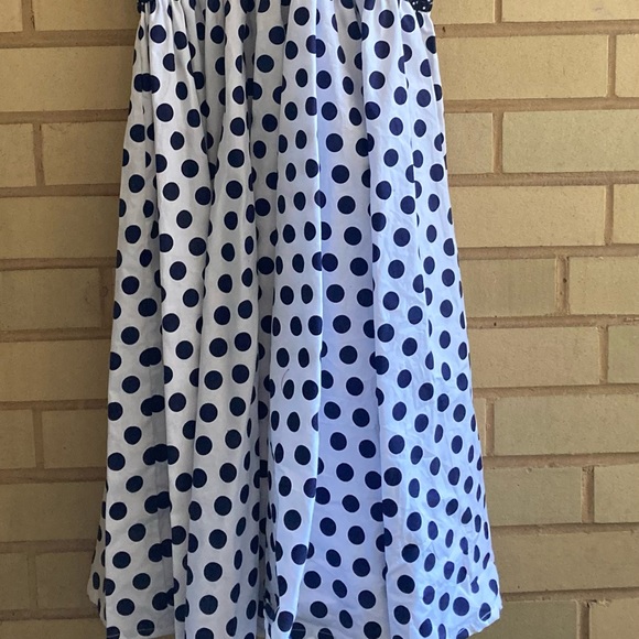*HP* NWOT, handmade, Blue/white polka dotted dress, size L/XL - Picture 7 of 16